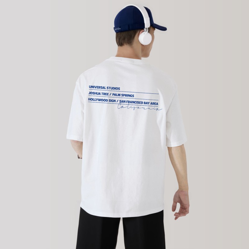 Áo thun Form Rộng BUTTONS 100% Cotton Cao cấp Relaxed Fit: CALIFORNIA