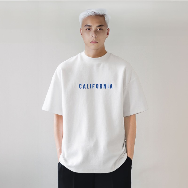 Áo thun Form Rộng BUTTONS 100% Cotton Cao cấp Relaxed Fit: CALIFORNIA
