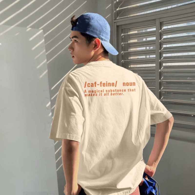 Áo thun Form Rộng BUTTONS 100% Cotton Cao cấp Relaxed Fit: CAFFEIN