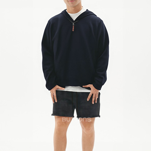 Quần Short Cắt Lai BUTTONS Màu Đen Wash Form Regular Ngắn Trên Gối , Quần đùi nam ngắn trên gối