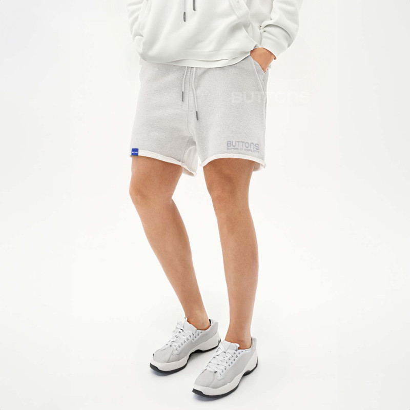 Quần Short Cắt Lai BUTTONS Màu Xám Form Regular Ngắn Trên Gối , Quần đùi nam ngắn trên gối