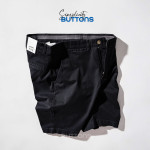 Quần Short Kaki BUTTONS Màu Kem Đen Form Dáng Regular Vải Kaki Mềm Mịn Mát