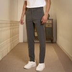 Quần Âu Dài 100% Cotton Form Fitted Màu Xám