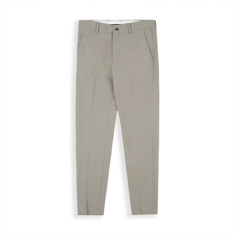 Quần Âu Dài 100% Cotton Form Fitted Màu Apricot