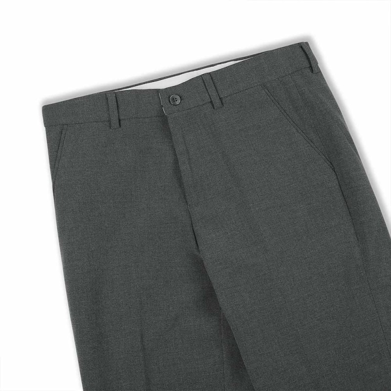 Quần Âu Dài 100% Cotton Form Fitted Màu Xám