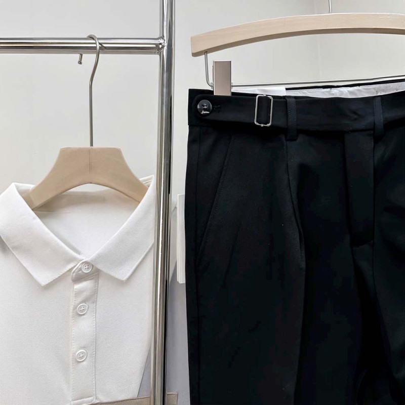 Quần Âu Công Sở BUTTONS Kiểu SideTab Cao Cấp Màu Đen Form Regular Fit, Quần Tây Nam Màu Đen T02