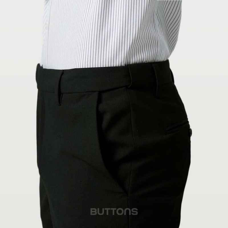 Quần Âu Công Sở Lưng Co Giãn Cao Cấp Smart Pant Màu Đen Form Regular, Quần Tây Đen Co Giãn
