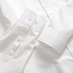 Áo Sơ Mi Tay Dài Cotton Lụa Fitted Màu Trắng AKB01M0029