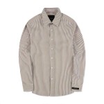 Áo Sơ Mi Tay Dài Kẻ Sọc Cotton Fitted Màu Xanh AKB02K0789