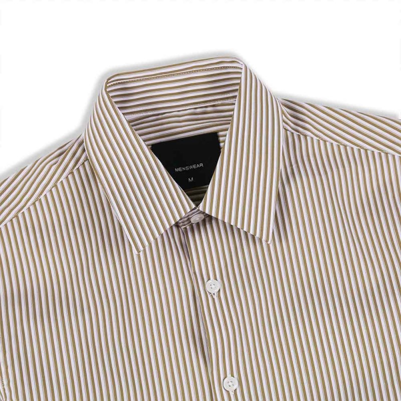 Áo Sơ Mi Tay Dài Kẻ Sọc Cotton Fitted Màu Xanh AKB02K0789