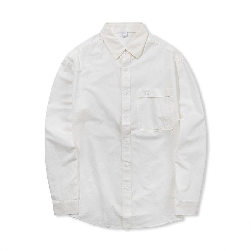 Áo Sơ Mi Dài Tay Form Regular 100% Cotton Màu Rêu AKB02M0819