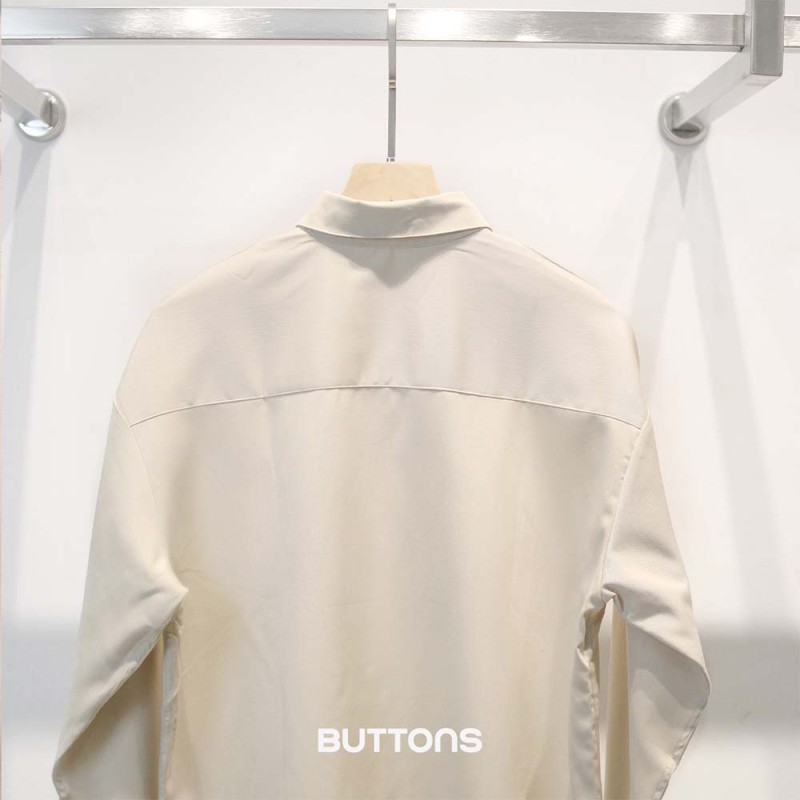 Áo Sơ Mi Polo Chui Đầu Cotton Form Relax Fit Cao Cấp Màu Beige