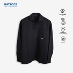 Áo Sơ Mi Polo Chui Đầu Relax Fit Cao Cấp Màu Đen Form Fitted