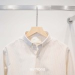 Áo Sơ Mi Công Sở Kẻ Sọc Striped Cotton Màu Sọc Beige Form Fitted