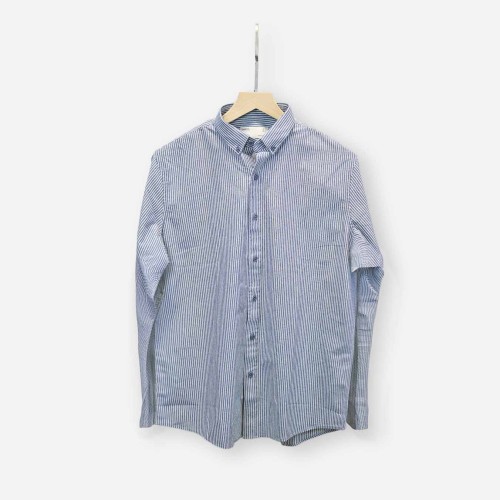 Áo Sơ Mi Công Sở Kẻ Sọc Striped Cotton Màu Sọc Xanh Form Fitted