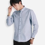 Áo Sơ Mi Công Sở Kẻ Sọc Striped Cotton Màu Sọc Xanh Form Fitted