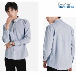 Áo Sơ Mi Công Sở Kẻ Sọc Striped Cotton Màu Sọc Xanh Form Fitted