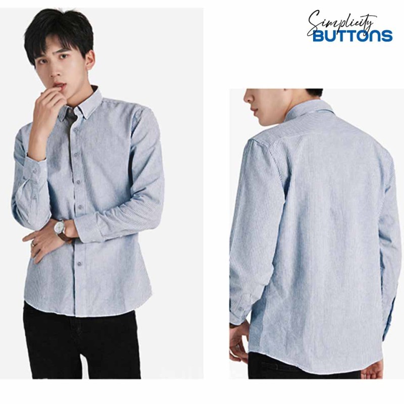 Áo Sơ Mi Công Sở Kẻ Sọc Striped Cotton Màu Sọc Xanh Form Fitted