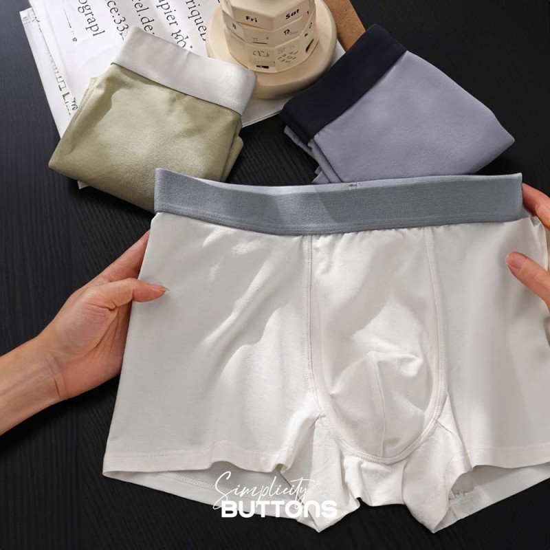 Quần Boxer Nam Cao Cấp Màu Trơn, Quần Lót Đùi Nam Thun Lạnh Co Giãn