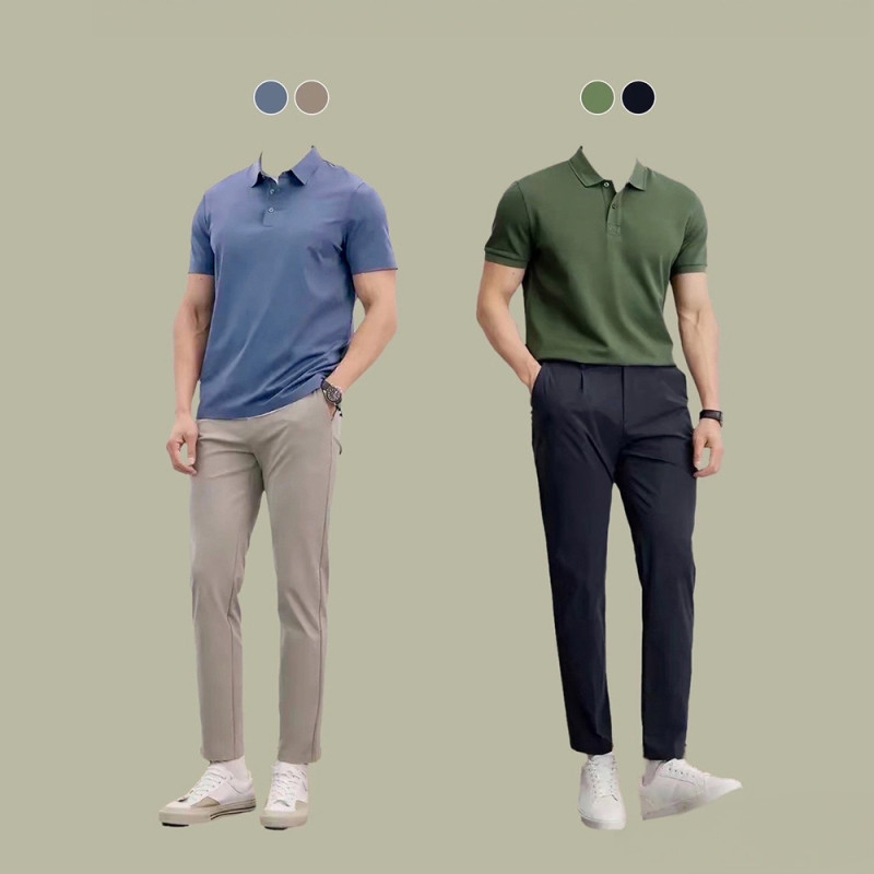 Áo Polo Tối Giản SIMPLICITY Vải CottonPoly Co Giãn Kiểu dáng Lịch Lãm,Sang Trọng Màu Xanh Rêu Version2