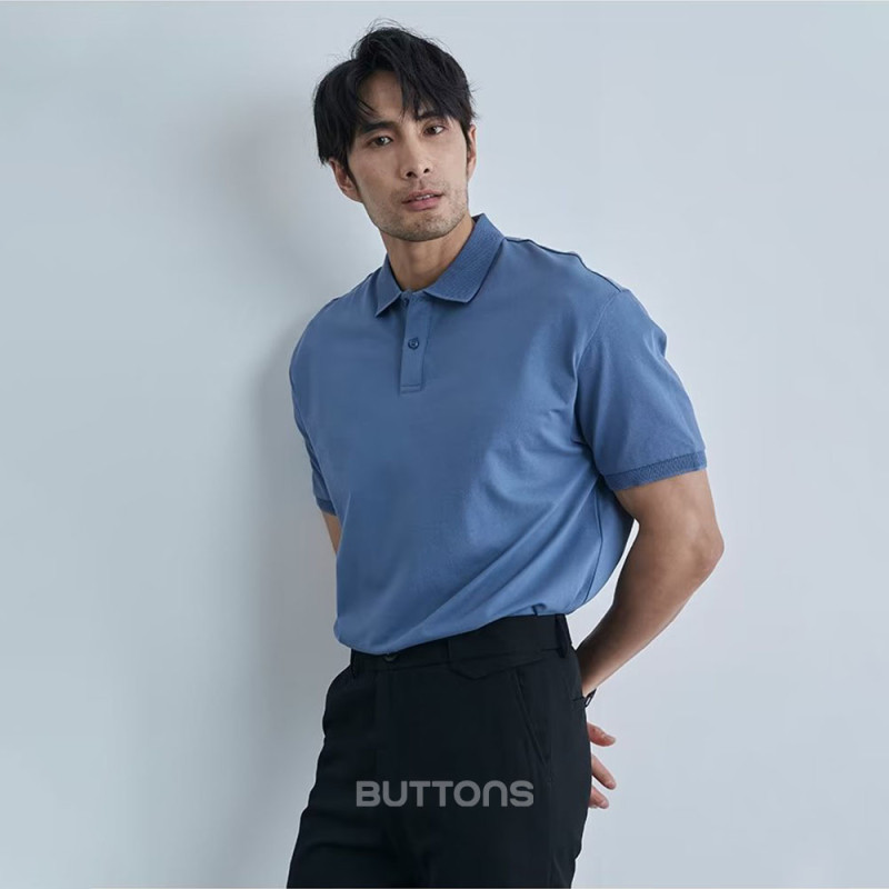 Áo Polo Tối Giản SIMPLICITY Vải CottonPoly Co Giãn Kiểu dáng Lịch Lãm,Sang Trọng Màu Xanh Rêu Version2