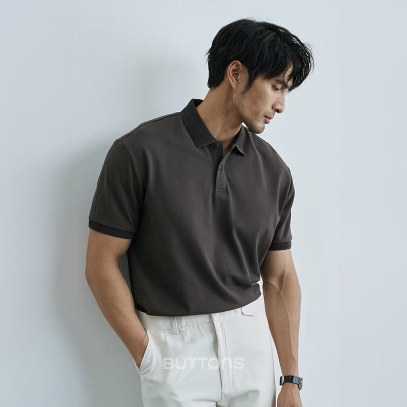 Áo Polo Tối Giản SIMPLICITY Vải CottonPoly Co Giãn Kiểu dáng Lịch Lãm,Sang Trọng Màu Trắng