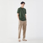 Áo Polo Tối Giản SIMPLICITY Vải CottonSpandex Co Giãn Kiểu dáng Lịch Lãm,Sang Trọng Màu Xanh Rêu